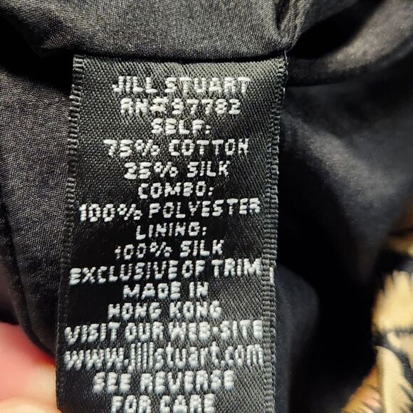 Jill Stuart Dress Silk Satin Mini Floral Black Coquette‎ Fit Flare Preppy 8 - Picture 4 of 8